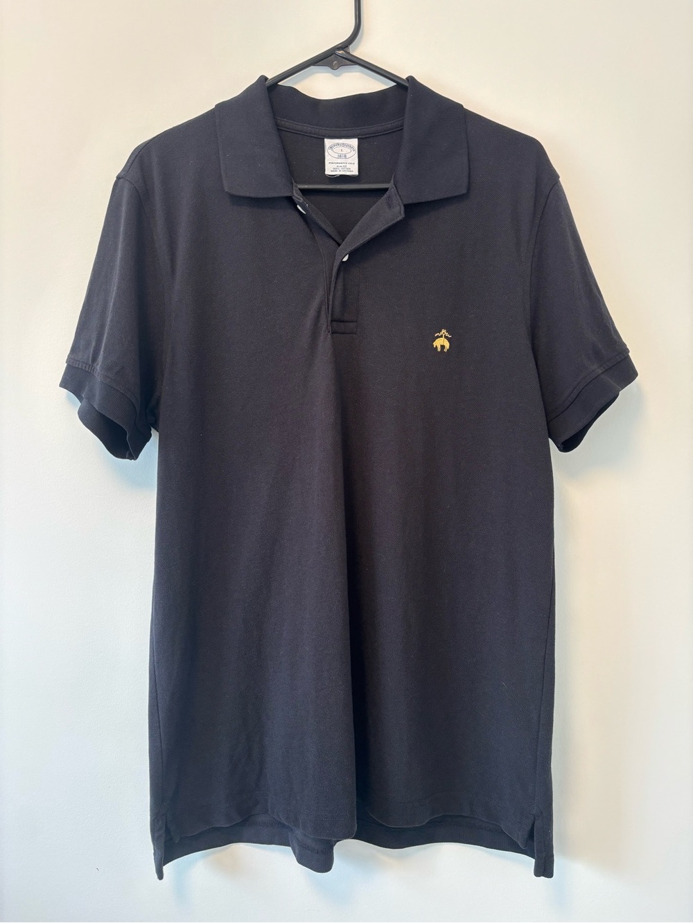 Brooks Brothers Black Polo with Gold Logo